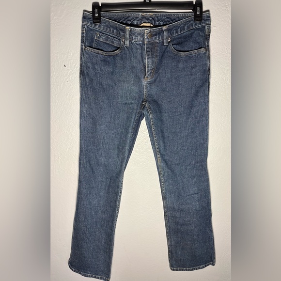 Duluth Trading Co Jeans Womens 8x31 Blue Straight Leg Mid Rise‎ Casual Denim - Picture 1 of 7